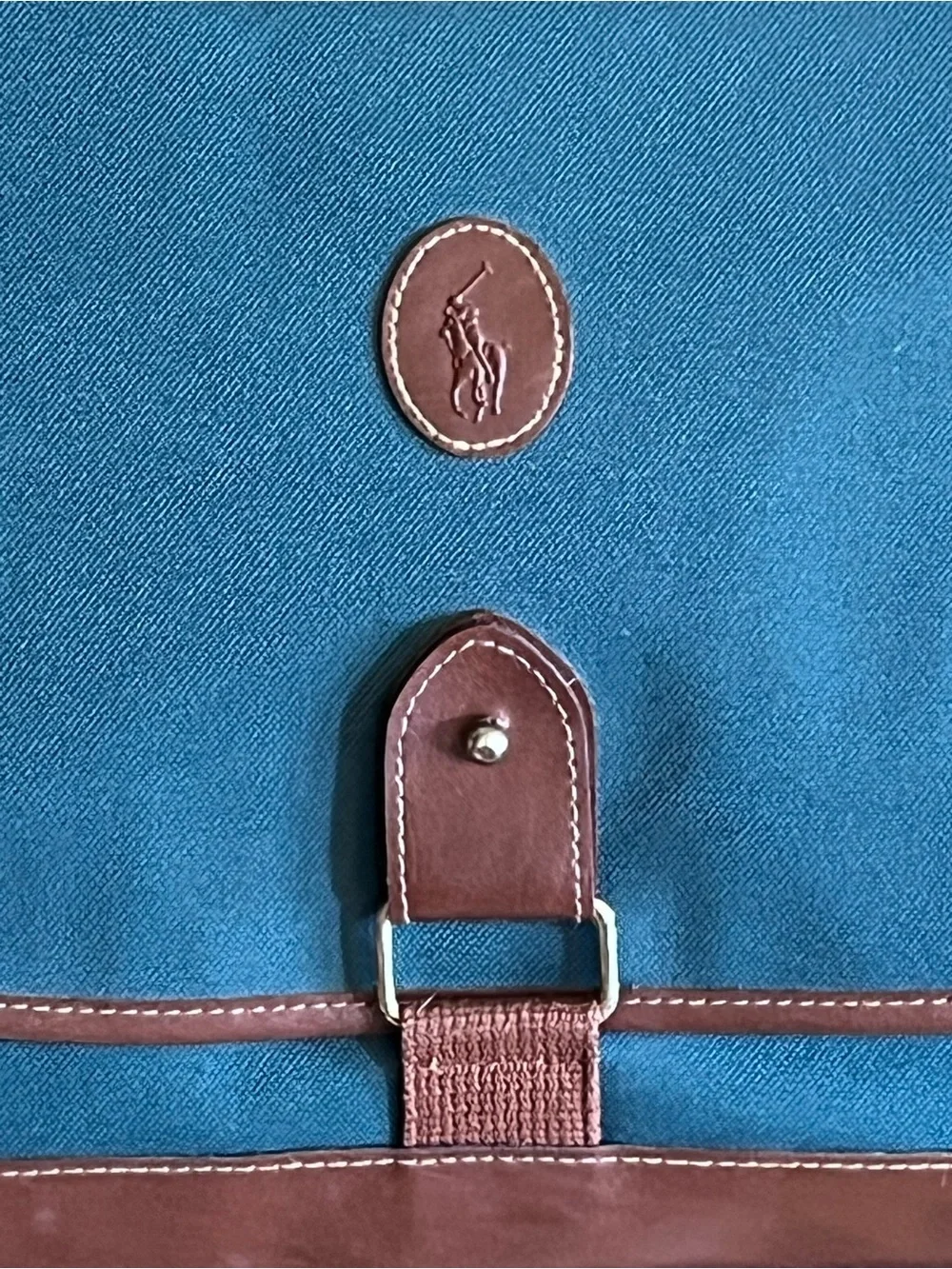 Vtg 90s Polo Ralph Lauren green Luggage Set of 2 Pieces messenger and weekender